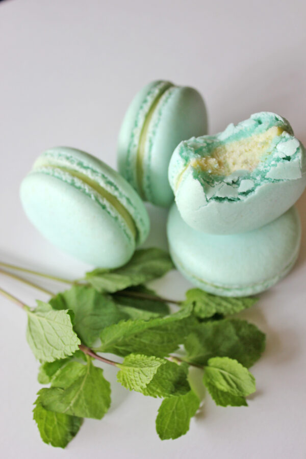 Piparmētru macarons Piparmētru macarons